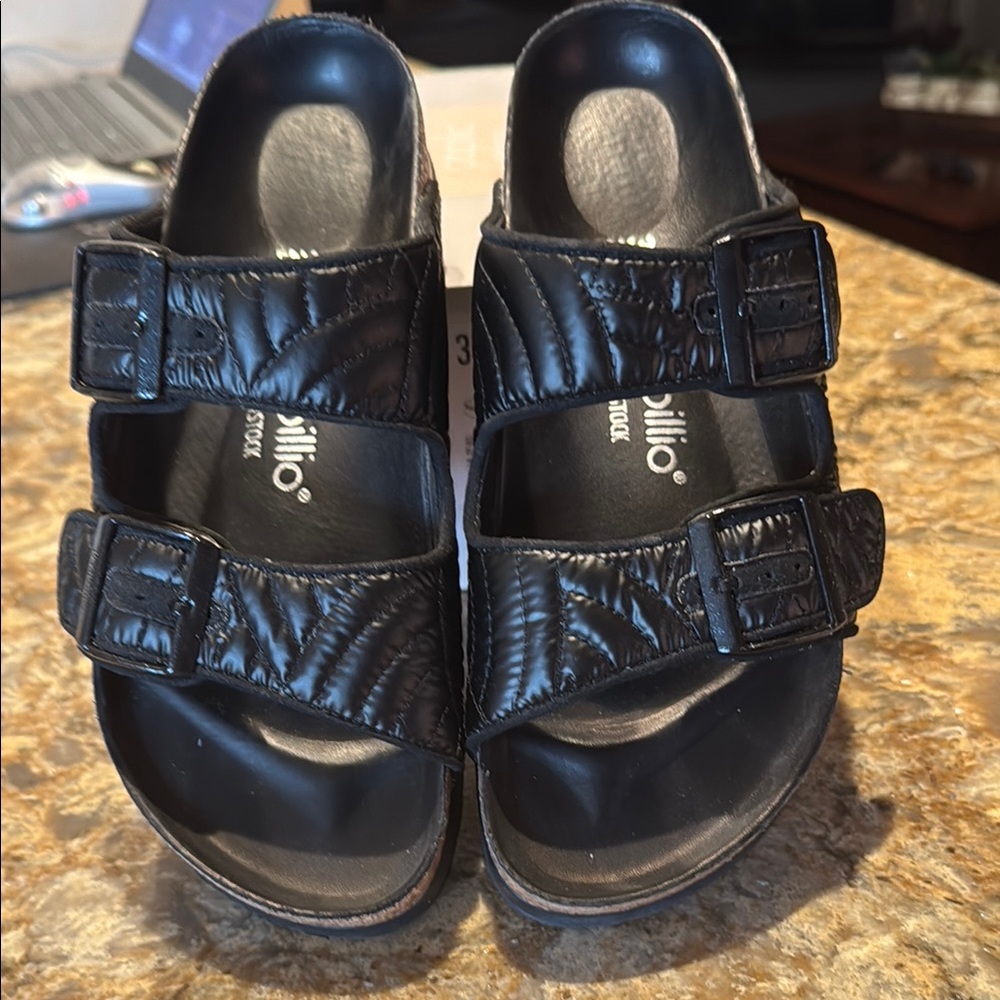 Birkenstock Papillio Black Quilted Sandals